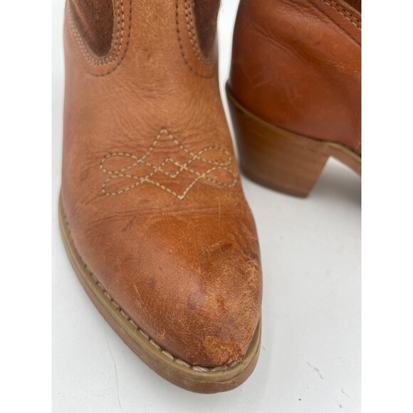 Vintage Original Capezio Brown Leather Suede Cowboy Boots Size 2Medium - Picture 4 of 12